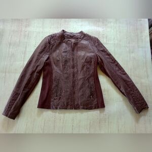 Maurices Faux Leather Purple MOTO Jacket Women’s Size Medium